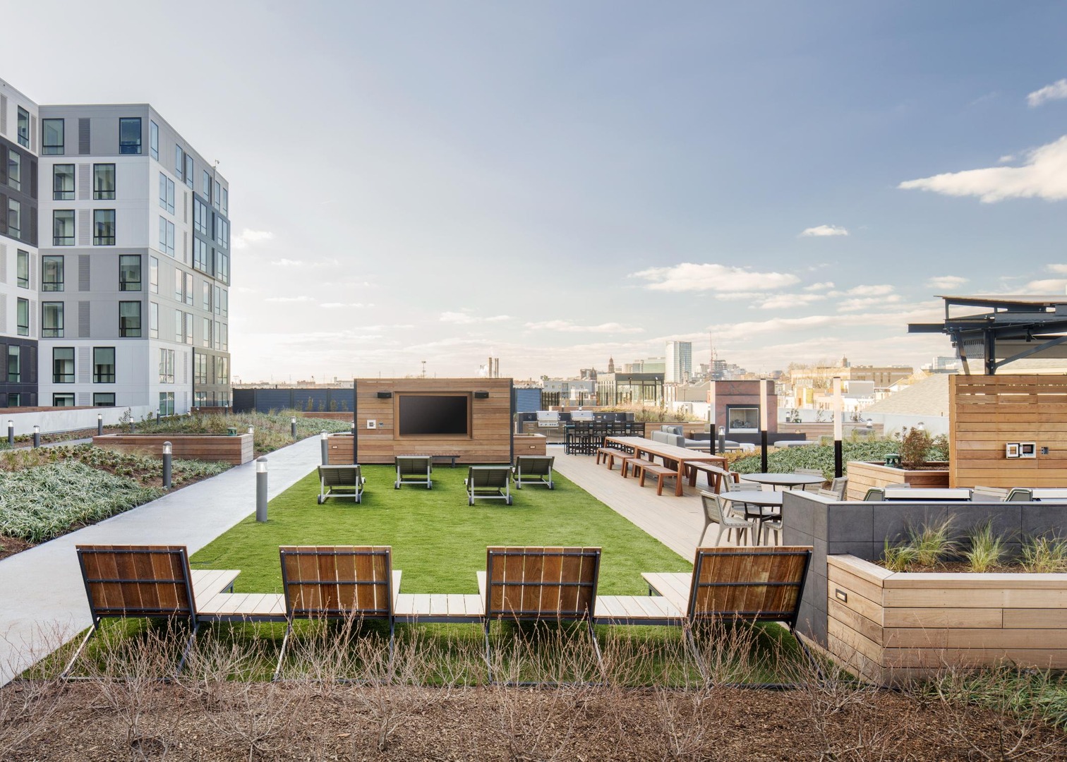Rooftop with lounge chairs