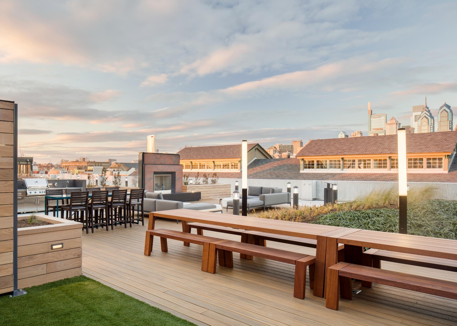 Rooftop dining tables